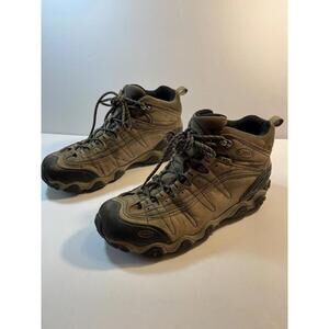 Oboz Mens Size 12 Brown Leather Hiking Boots Waterproof Good Condition